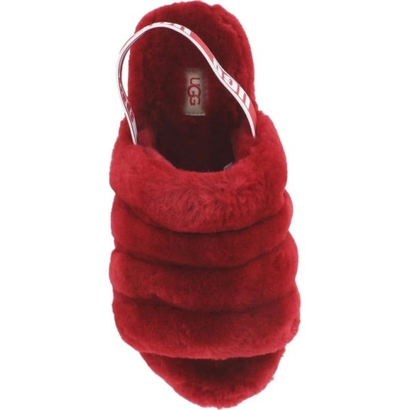 UGG Women’s Fluff Yeah Slide – Samba Red - Size 7 - NWOT - Picture 3 of 5